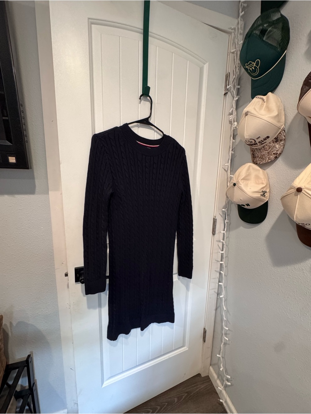 Tommy Hilfiger Black Cable Knit Mini Dress